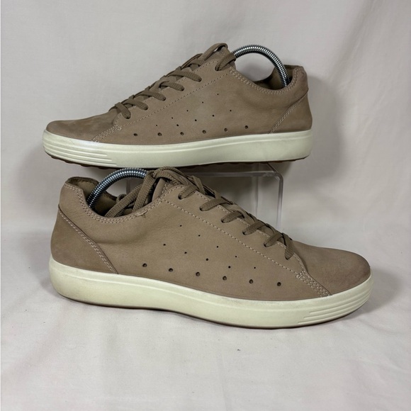 Ecco Soft 7 Cloud Tan Leather Lace Up Men's Sneakers Size EU 43/US 9-9.5 - Picture 1 of 11